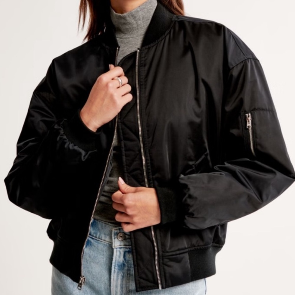 Abercrombie and Fitch Black Bomber Jacket